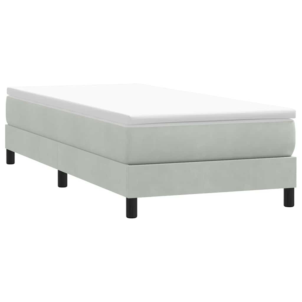 Boxspring met matras fluweel lichtgrijs 80x220 cm