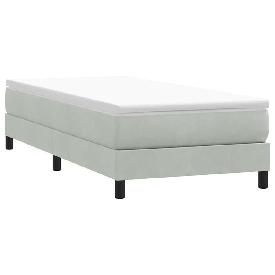 Boxspring met matras fluweel lichtgrijs 80x220 cm