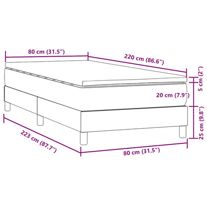 Boxspring met matras fluweel lichtgrijs 80x220 cm