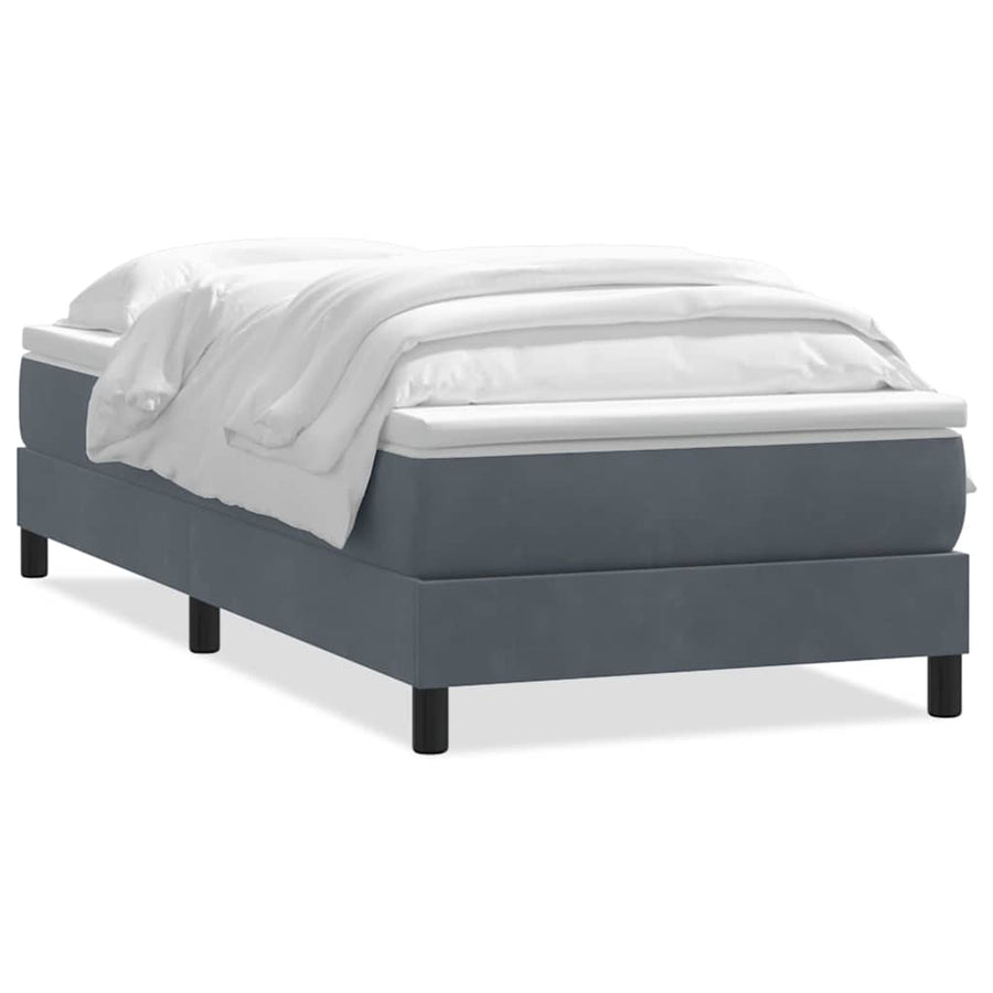 Boxspring met matras fluweel donkergrijs 80x220 cm