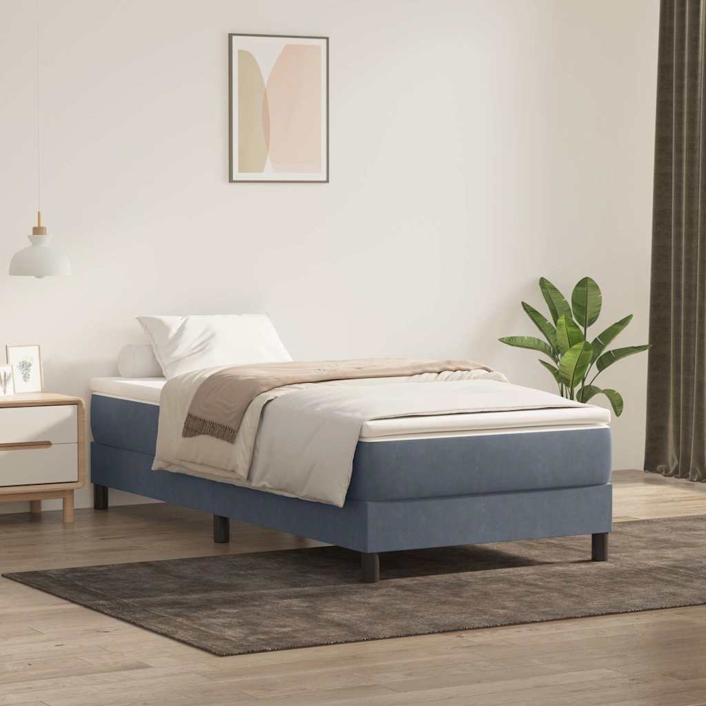 Boxspring met matras fluweel donkergrijs 80x220 cm