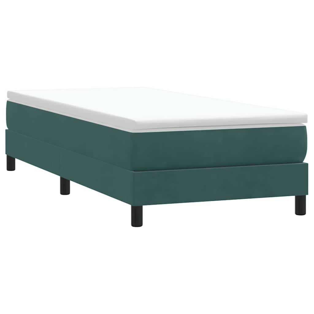Boxspring met matras fluweel donkergroen 80x220 cm