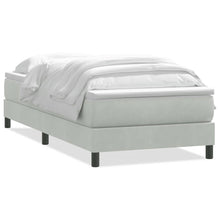Boxspring met matras fluweel lichtgrijs 90x220 cm