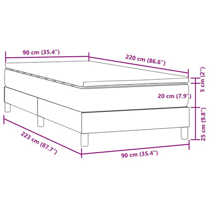 Boxspring met matras fluweel donkergrijs 90x220 cm