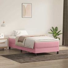 Boxspring met matras fluweel roze 90x220 cm