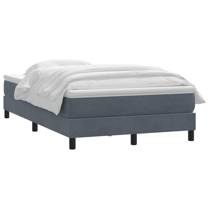 Boxspring met matras fluweel donkergrijs 120x220 cm