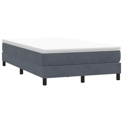 Boxspring met matras fluweel donkergrijs 120x220 cm