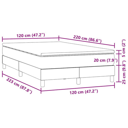 Boxspring met matras fluweel donkergrijs 120x220 cm