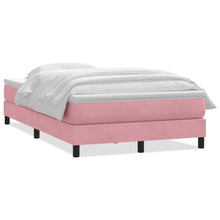Boxspring met matras fluweel roze 120x220 cm