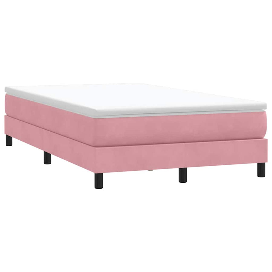 Boxspring met matras fluweel roze 120x220 cm