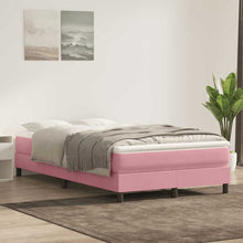 Boxspring met matras fluweel roze 120x220 cm