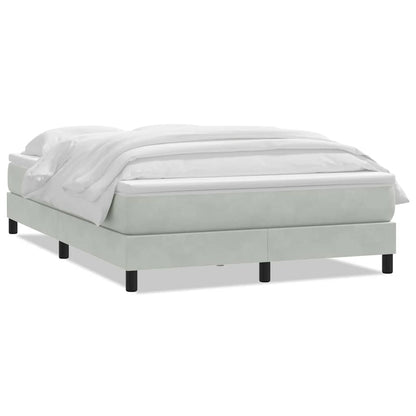 Boxspring met matras fluweel lichtgrijs 160x220 cm