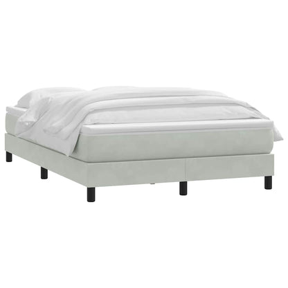 Boxspring met matras fluweel lichtgrijs 160x220 cm