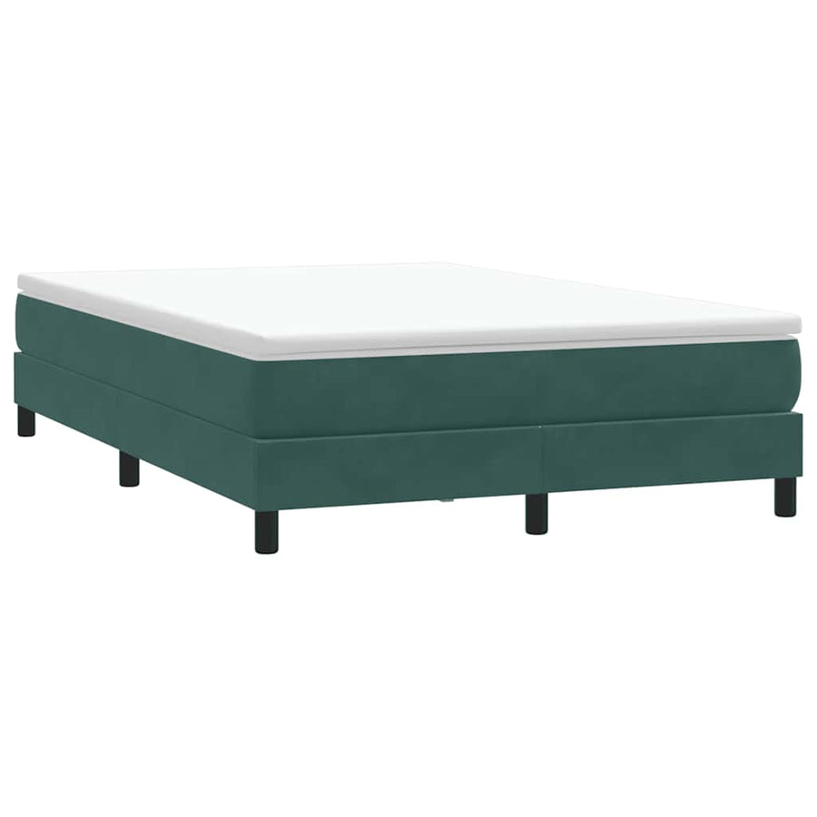 Boxspring met matras fluweel donkergroen 160x220 cm