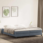 Box spring with velvet mattress dark gray 180x220 cm
