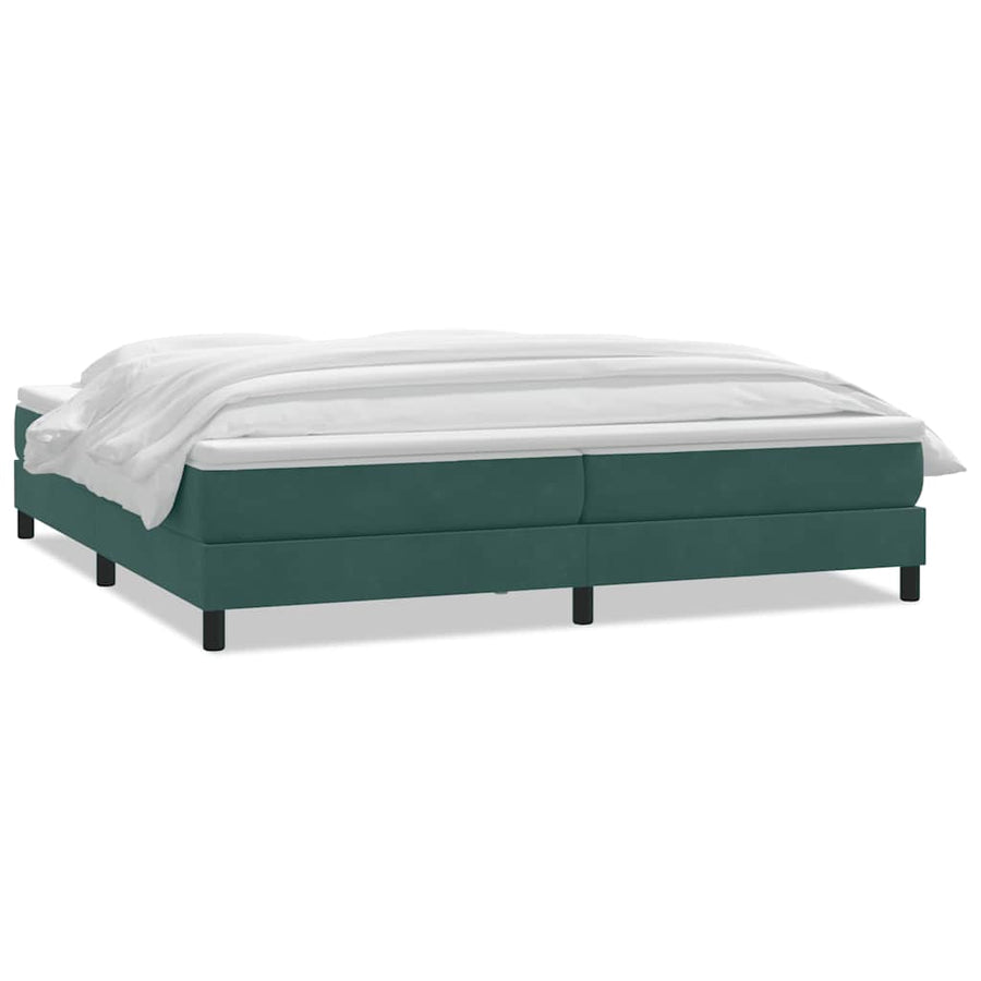 Boxspring Met Matras Fluweel Donkergroen 180 x 220 cm 25 cm