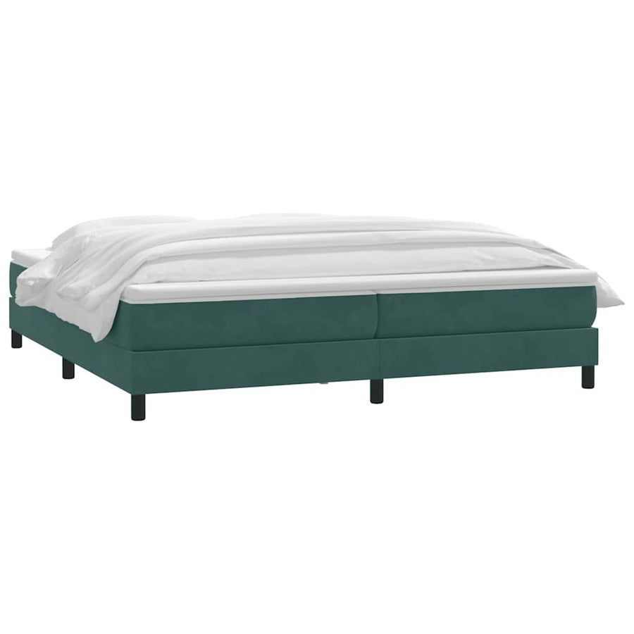 Boxspring Met Matras Fluweel Donkergroen 180 x 220 cm 25 cm