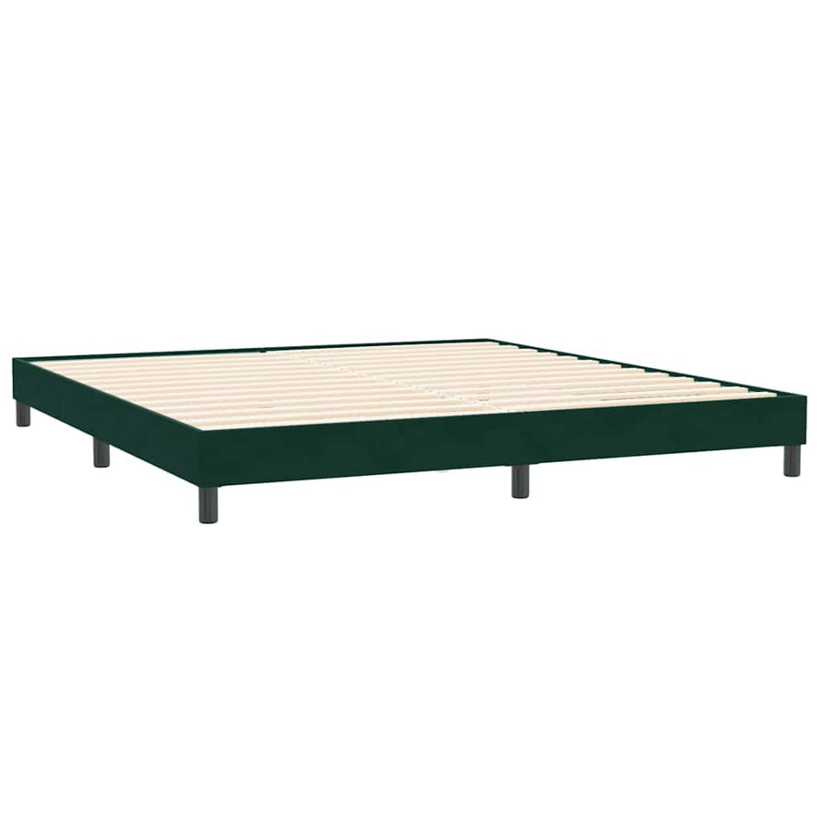 Boxspring Met Matras Fluweel Donkergroen 180 x 220 cm 25 cm