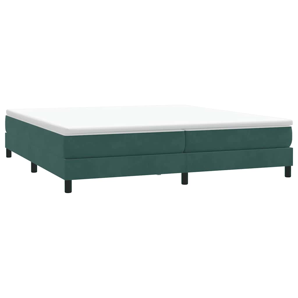 Boxspring Met Matras Fluweel Donkergroen 180 x 220 cm 25 cm