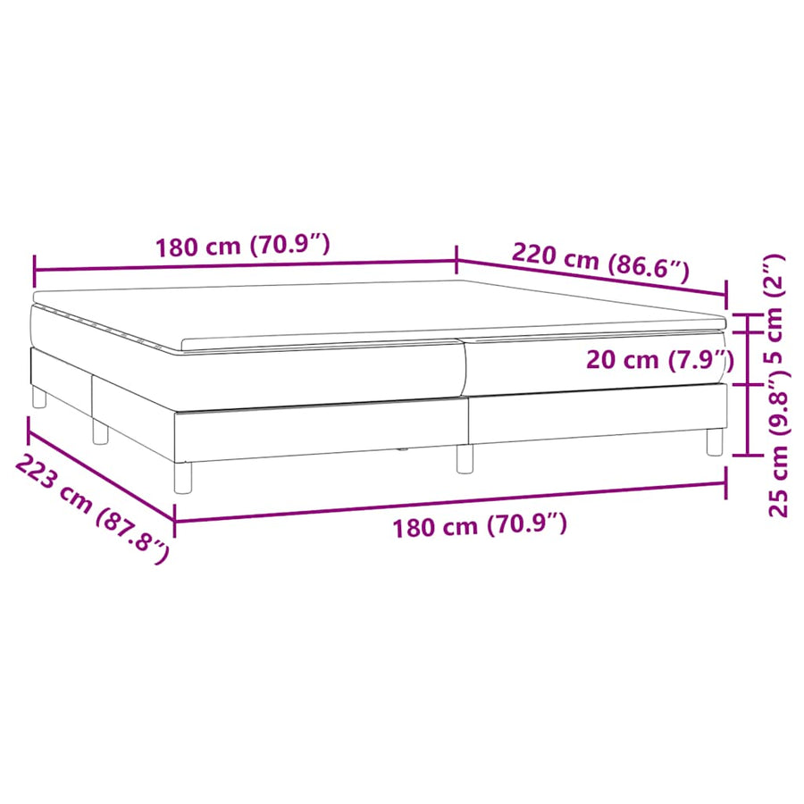 Boxspring Met Matras Fluweel Donkergroen 180 x 220 cm 25 cm