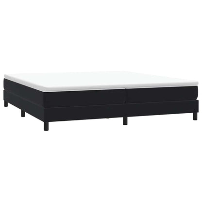 Boxspring met matras fluweel zwart 200x220 cm
