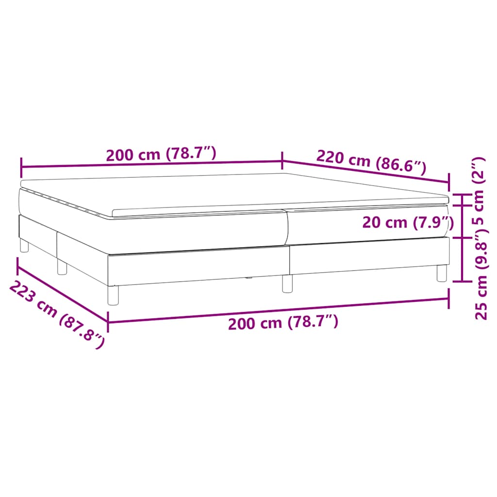 Boxspring met matras fluweel roze 200x220 cm