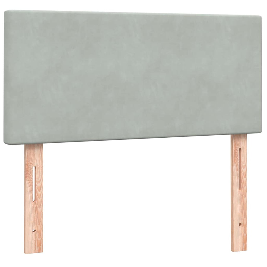 Boxspring met matras fluweel lichtgrijs 80x210 cm