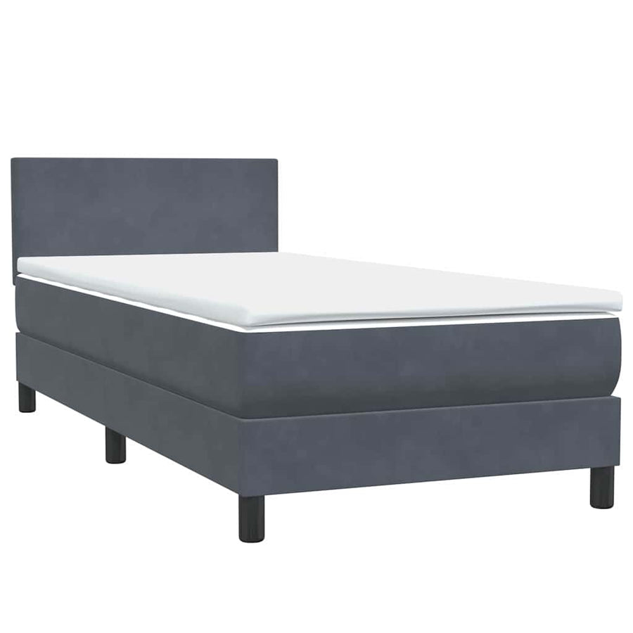 Boxspring met matras fluweel donkergrijs 80x210 cm