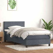 Boxspring 80x210 cm fluweel donkergrijs met matras