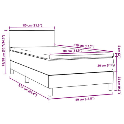 Boxspring met matras fluweel donkerblauw 80x210 cm