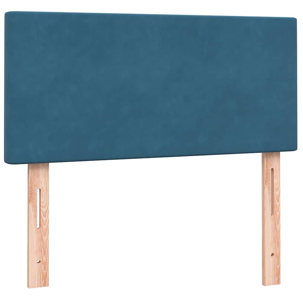 Boxspring met matras fluweel donkerblauw 80x210 cm