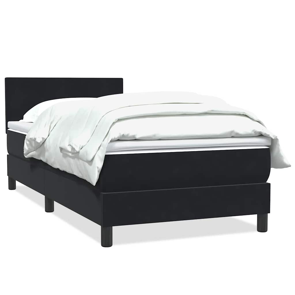 Boxspring met matras fluweel zwart 90x210 cm