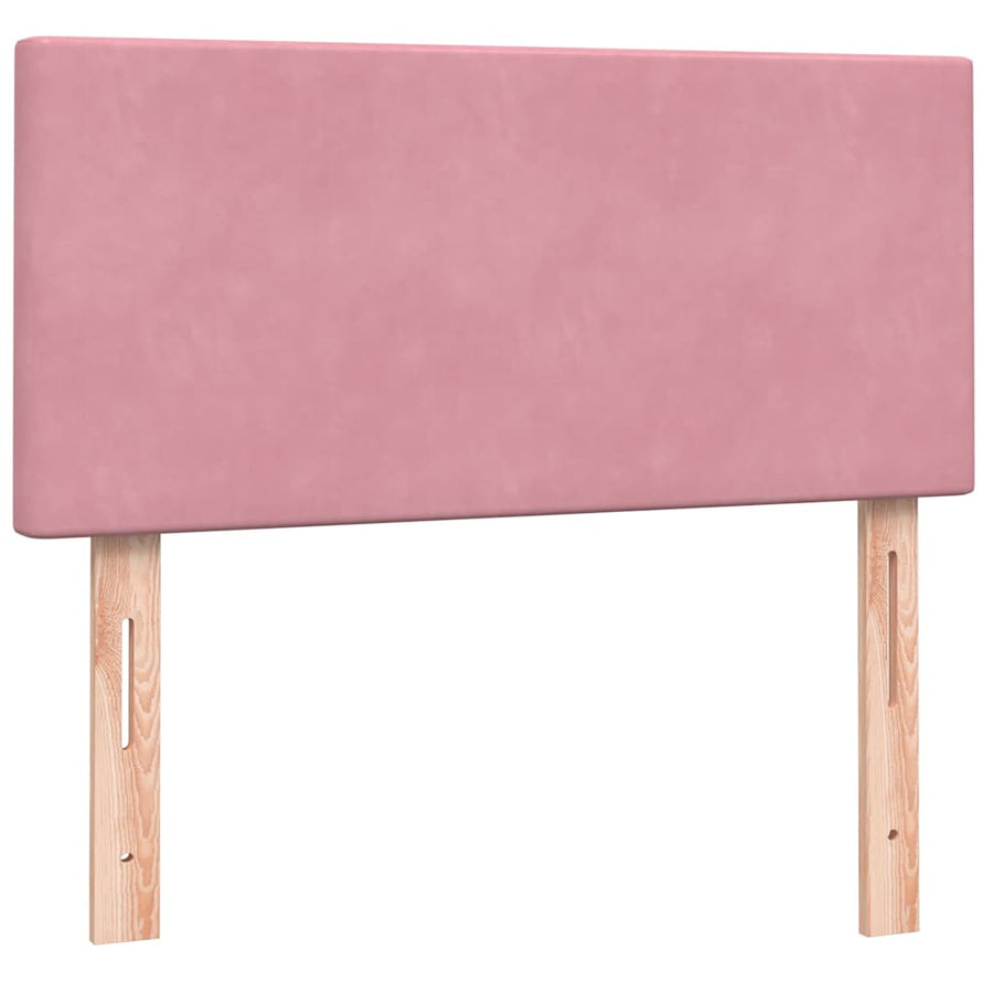 Boxspring met matras fluweel roze 90x210 cm