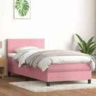 Boxspring met matras 90x210 cm fluweel roze