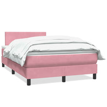 Boxspring met matras fluweel roze 120x210 cm