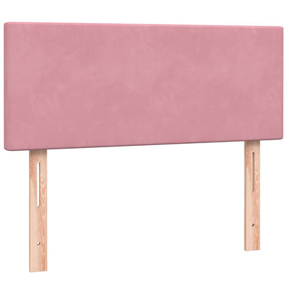 Boxspring met matras fluweel roze 120x210 cm