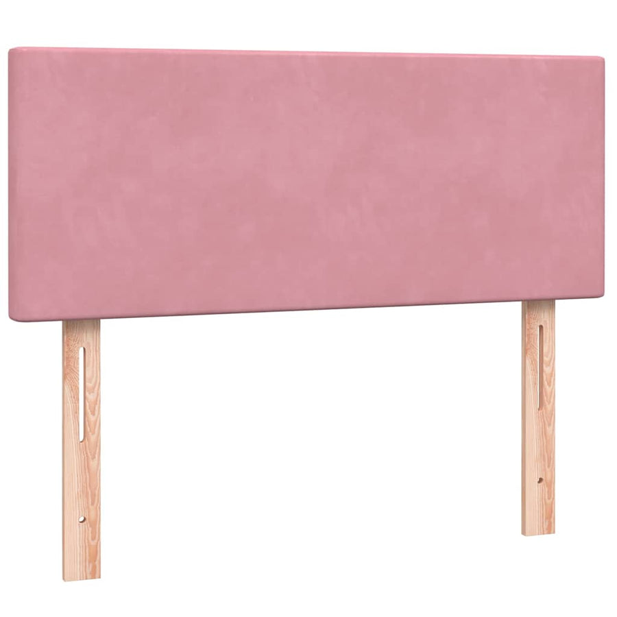 Boxspring met matras fluweel roze 120x210 cm