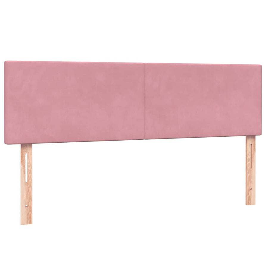 Boxspring met matras fluweel roze 140x210 cm