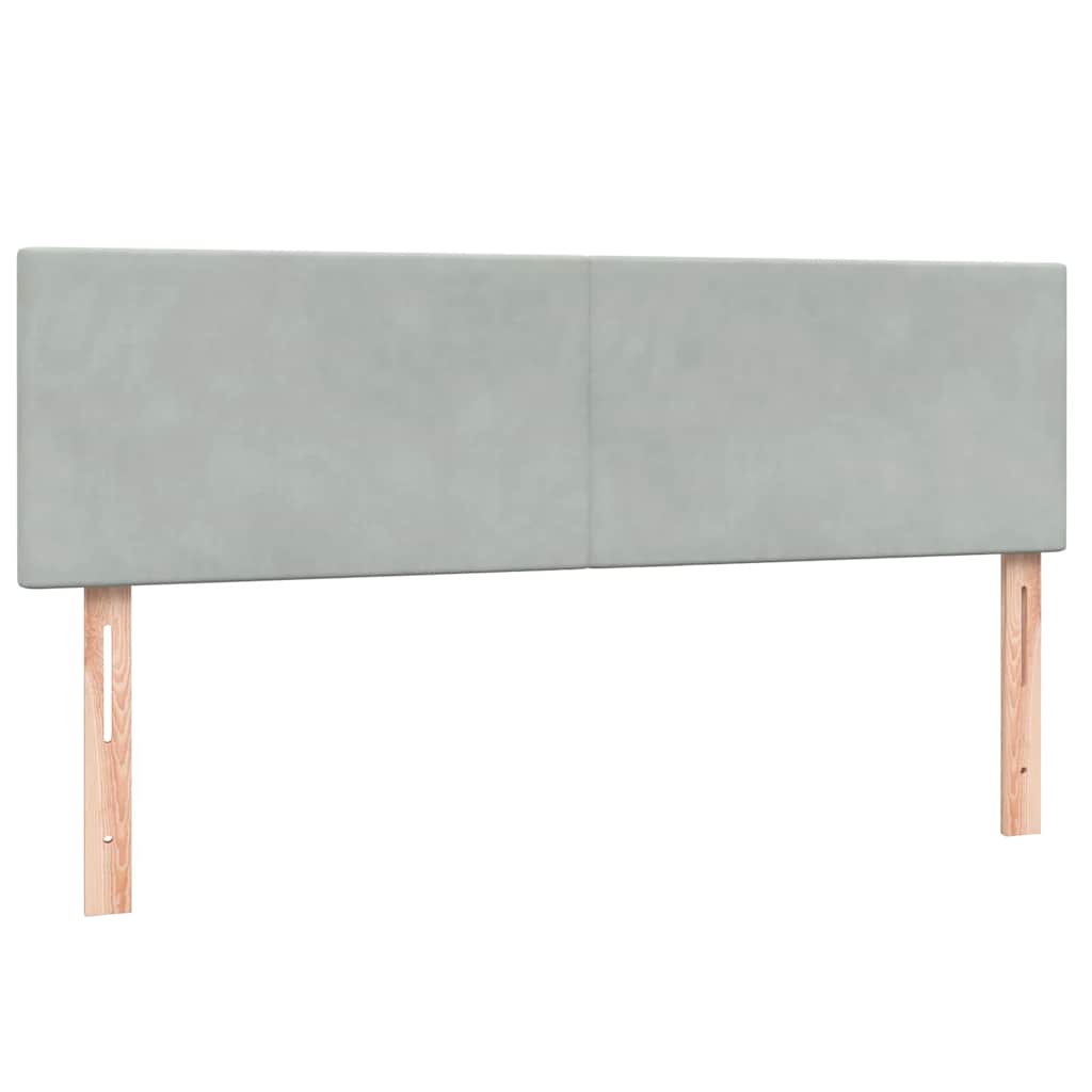 Boxspring met matras fluweel lichtgrijs 160x210 cm