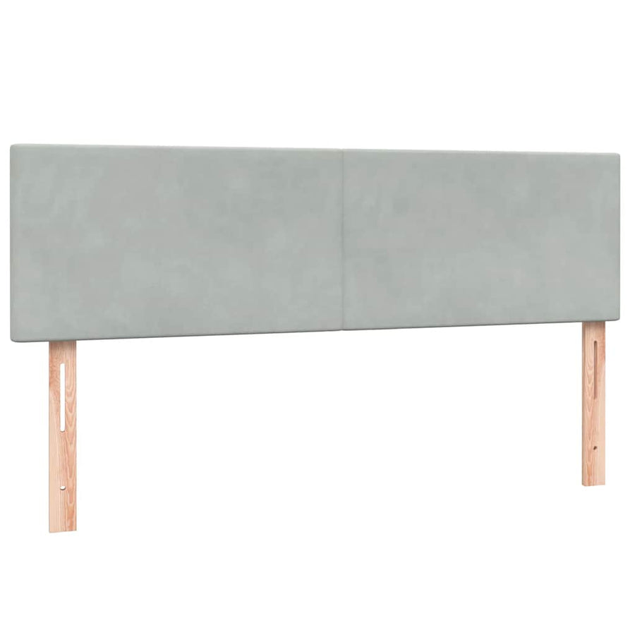 Boxspring met matras fluweel lichtgrijs 160x210 cm