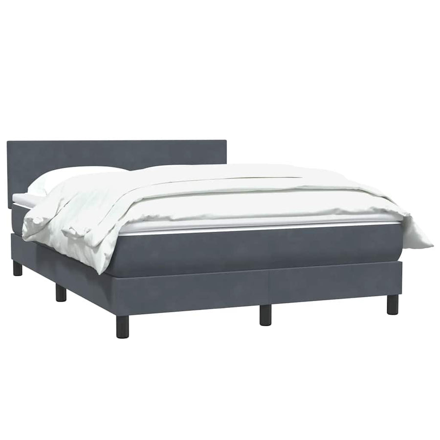 Boxspring met matras fluweel donkergrijs 160x210 cm