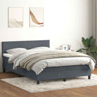 Boxspring met matras 160x210 cm donkergrijs fluweel