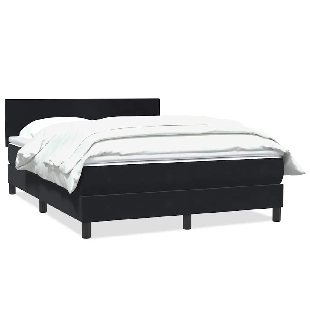 Boxspring met matras fluweel zwart 160x210 cm