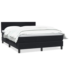Boxspring met matras fluweel zwart 160x210 cm