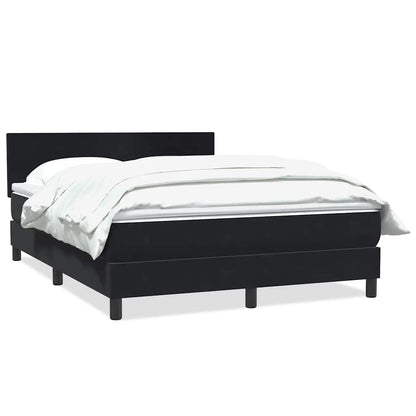 Boxspring met matras fluweel zwart 160x210 cm