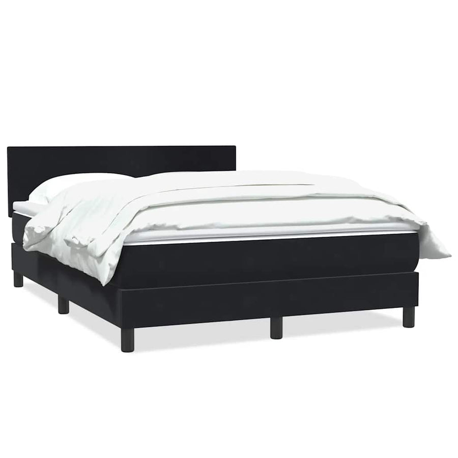 Boxspring met matras fluweel zwart 160x210 cm