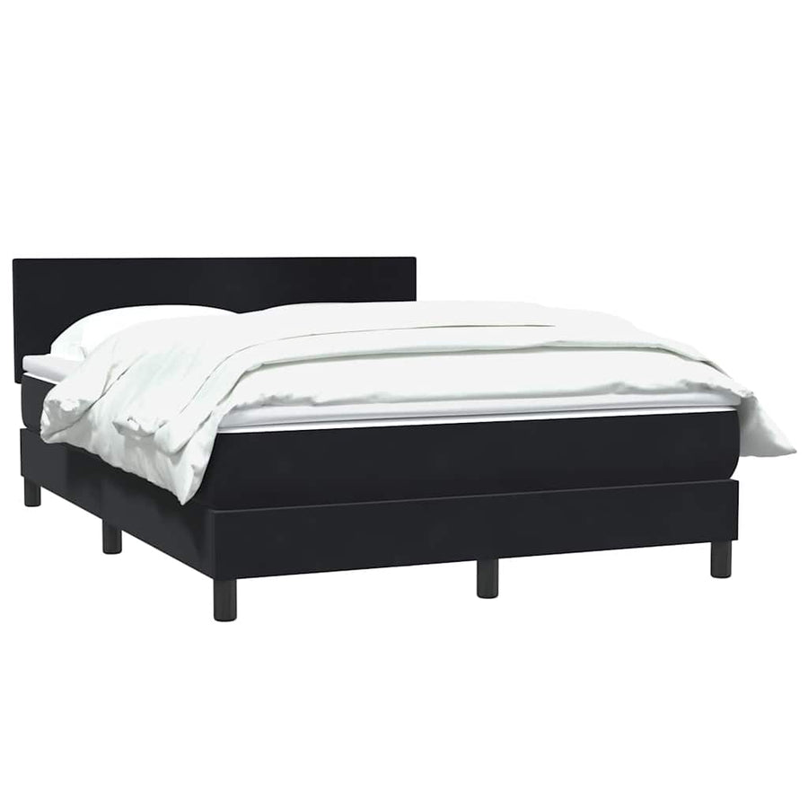 Boxspring met matras fluweel zwart 160x210 cm