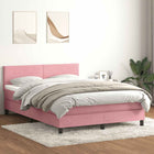 Boxspring met matras roze 160x210 cm
