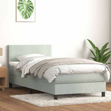 Boxspring met matras fluweel lichtgrijs 80x220 cm