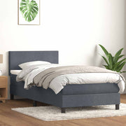 Boxspring 80x220 cm donkergrijs fluweel met matras
